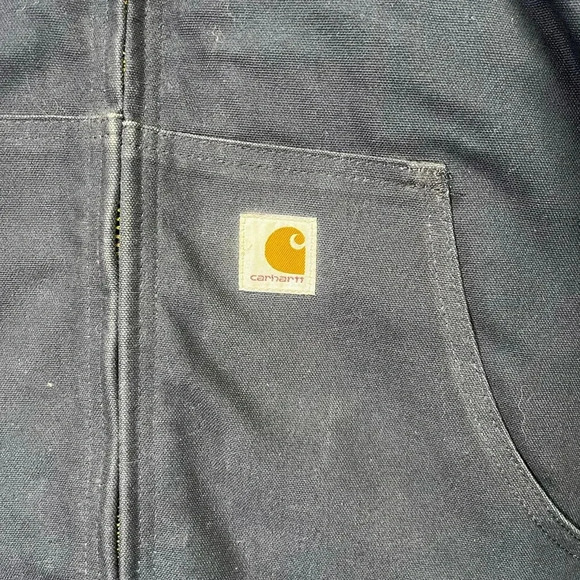 Carhartt Faded Navy Workwear Coat GUC Mens 2XL Loose Thick Heavy Farm Country - Picture 2 of 7